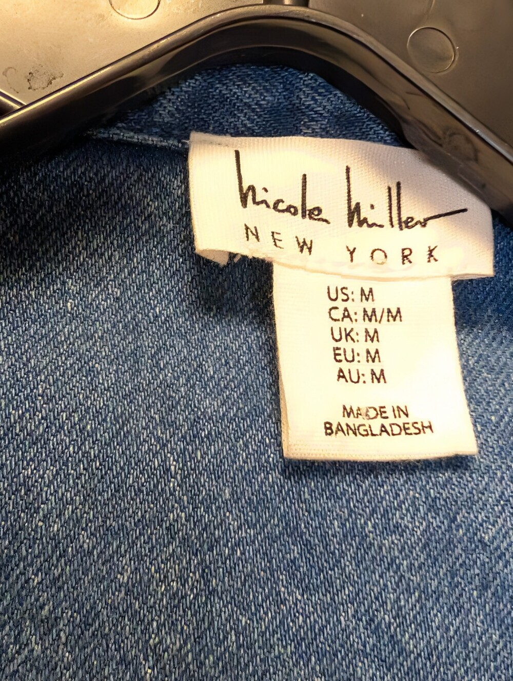 Nicole Miller NY Cropped Denim Jacket Medium Wash Stretch Trucker M - Picture 4 of 12